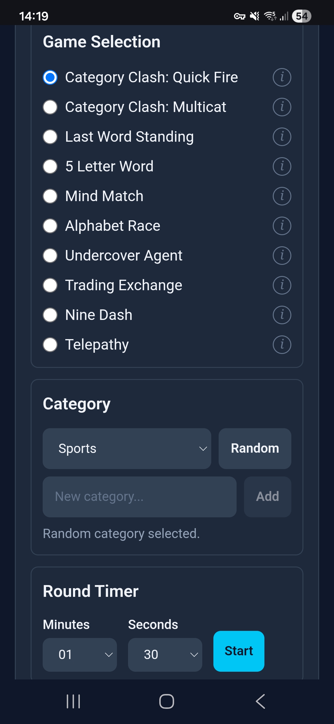 Quick Fire admin configuration