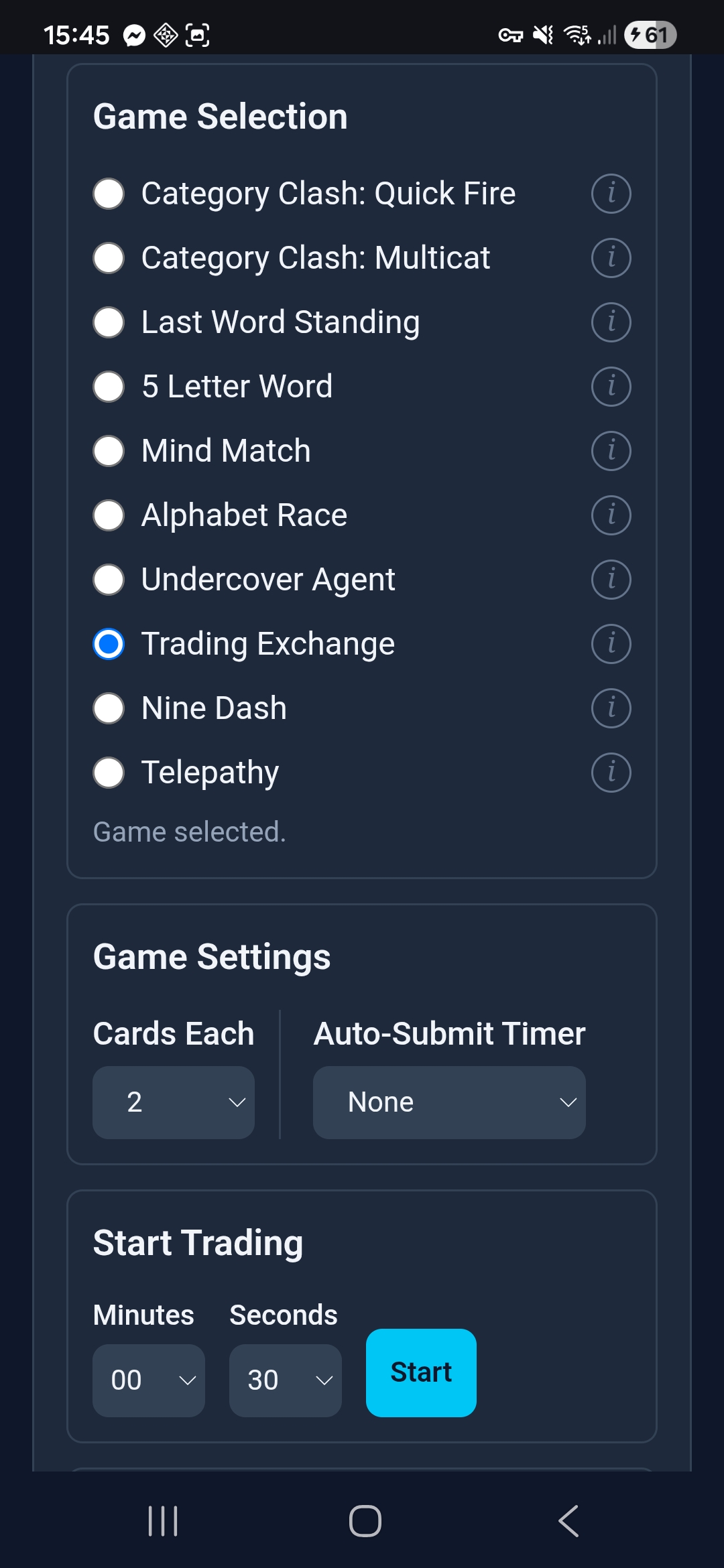 Trading Exchange admin configuration