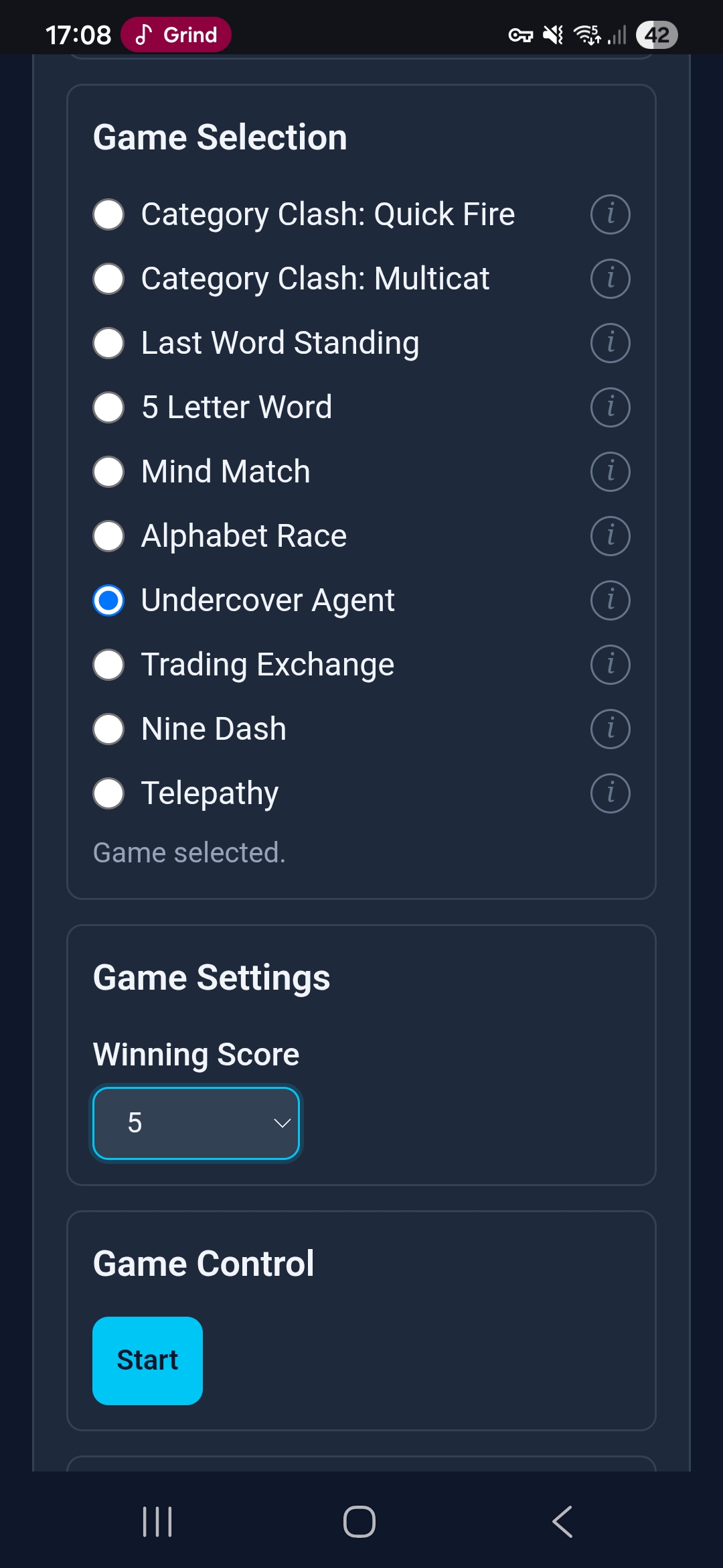 Undercover Agent admin configuration