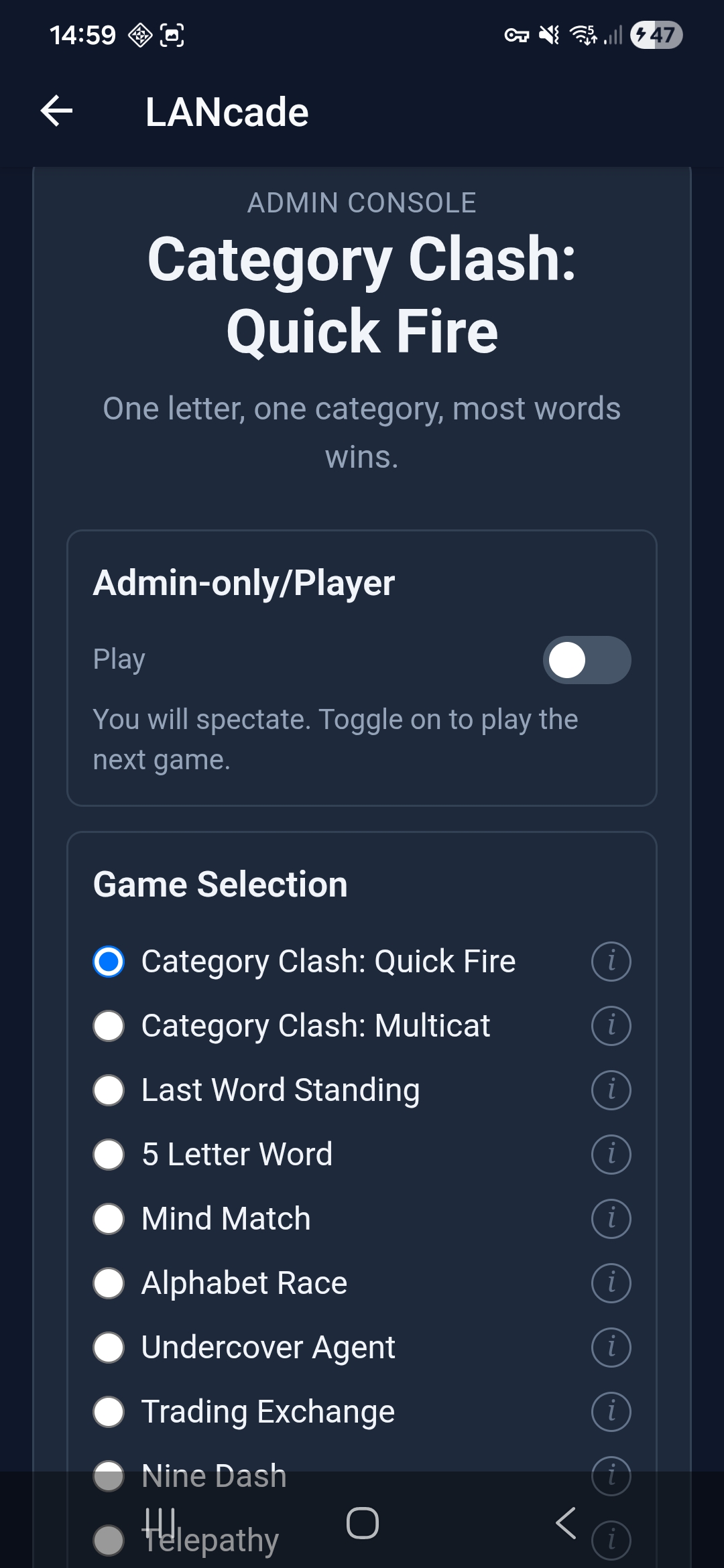 Admin view only config