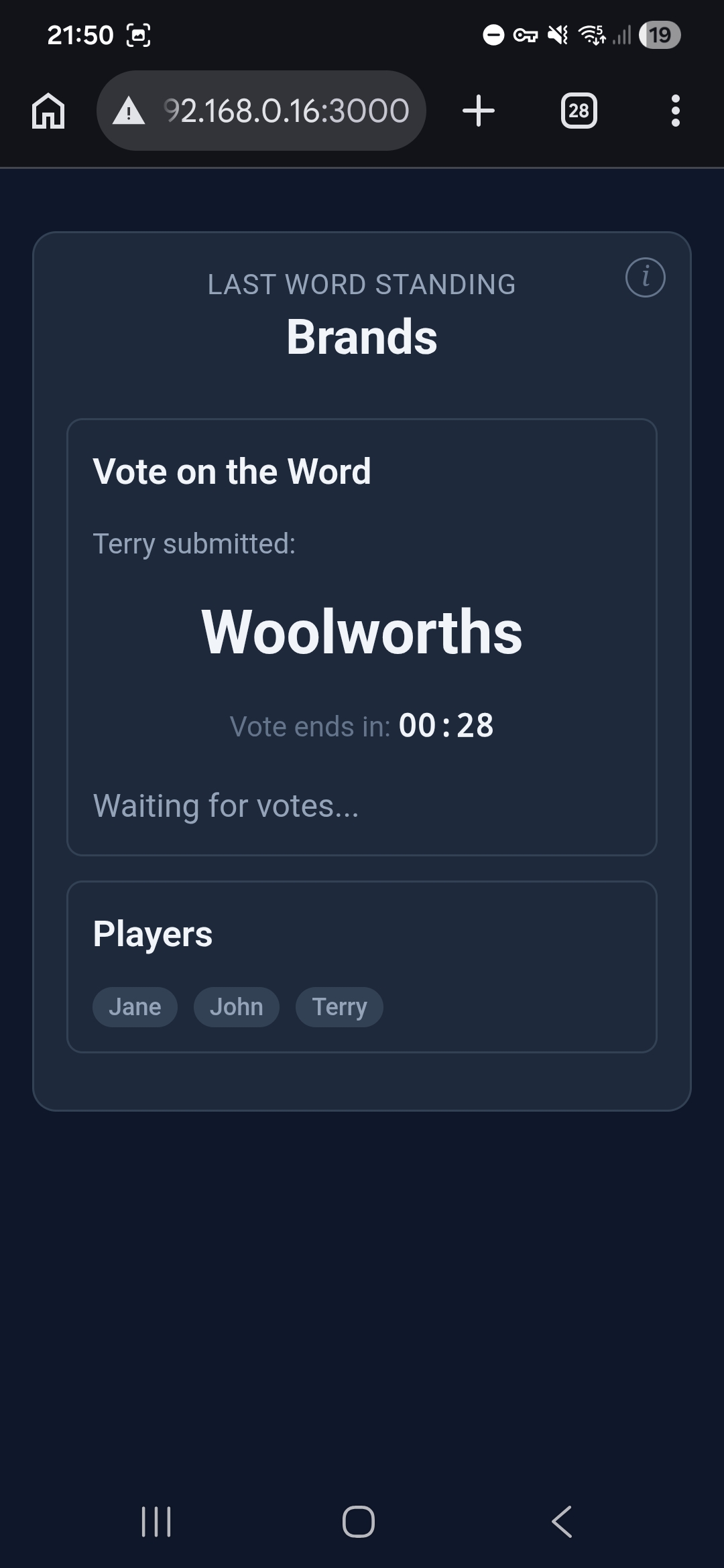 Last Word Standing — waiting for votes