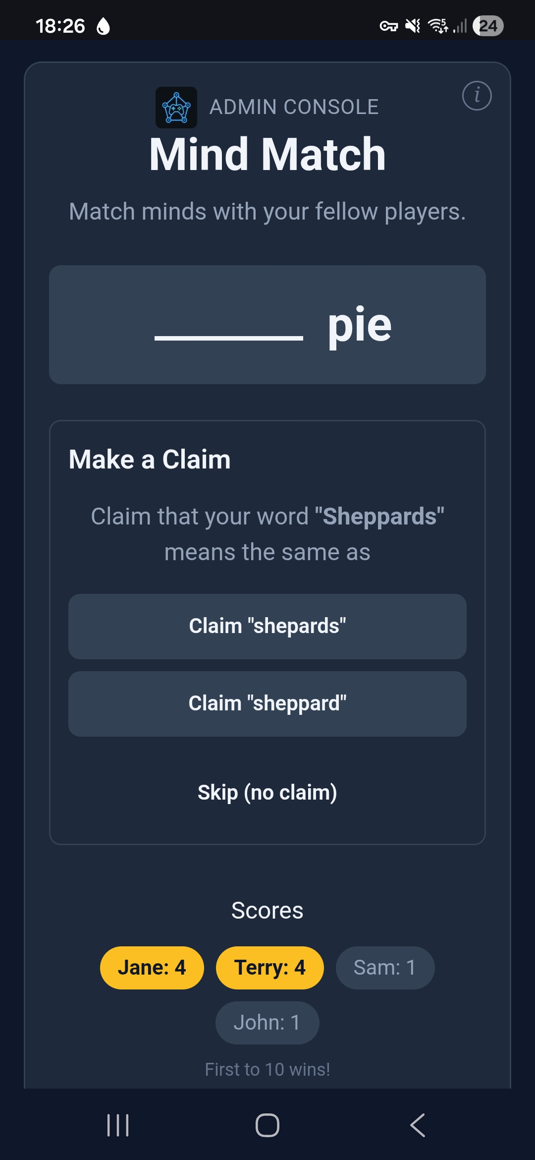 Mind Match — waiting for claims