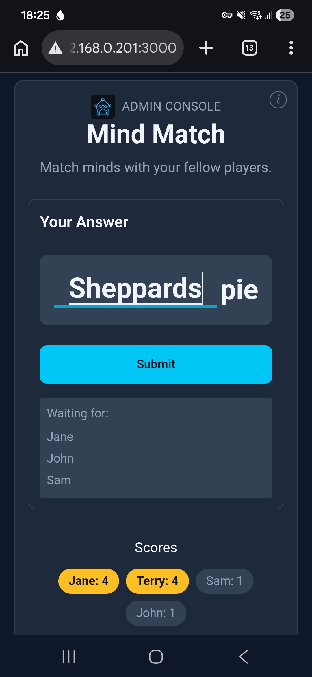 Mind Match — prompt screen
