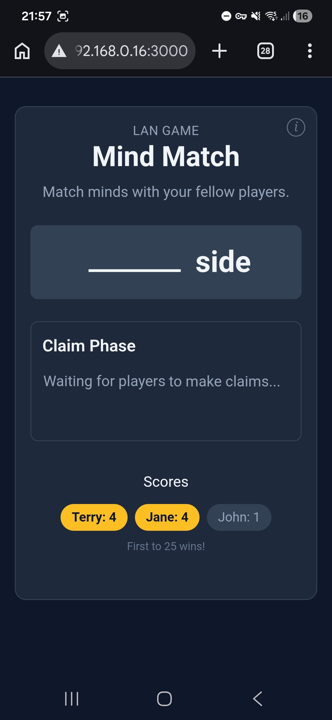 Mind Match — waiting for claims