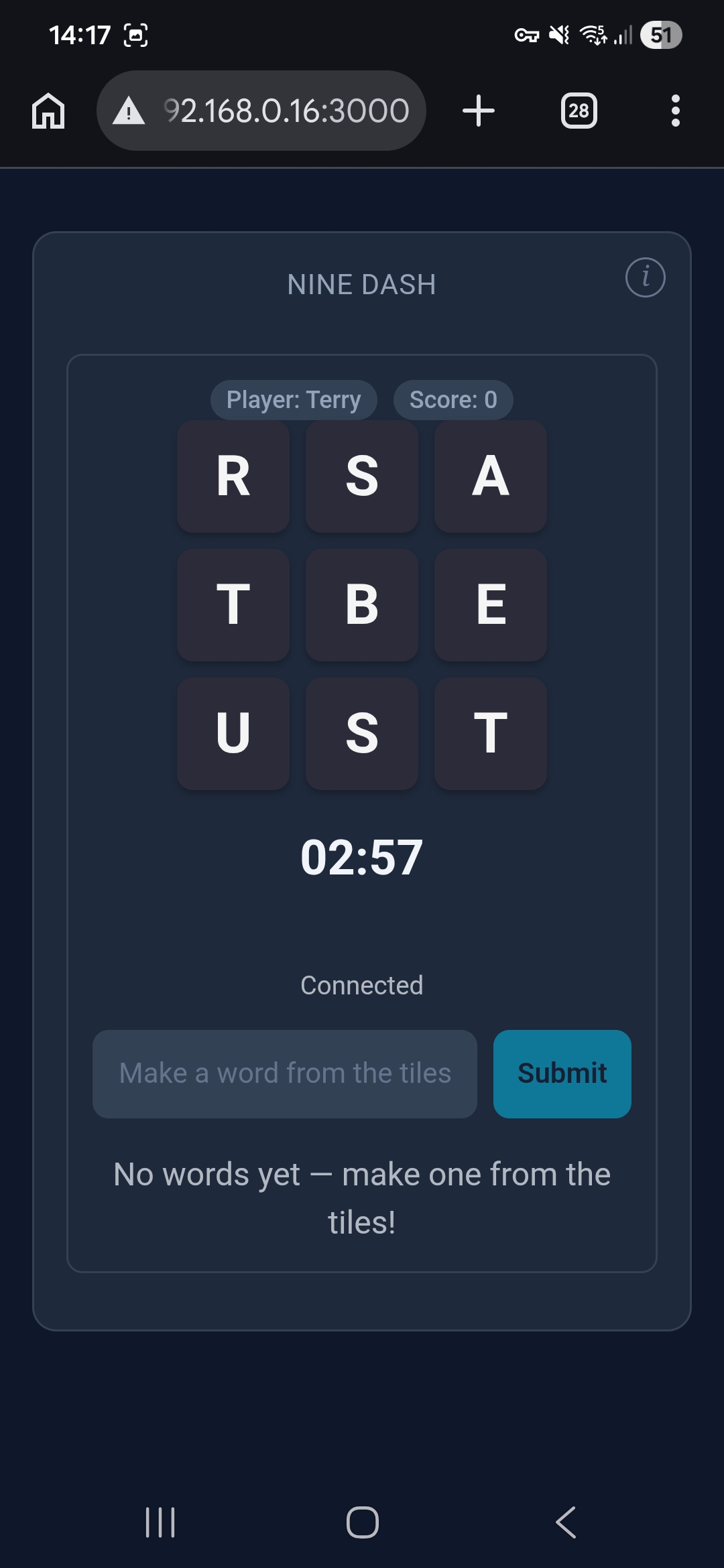 Nine Dash — grid revealed