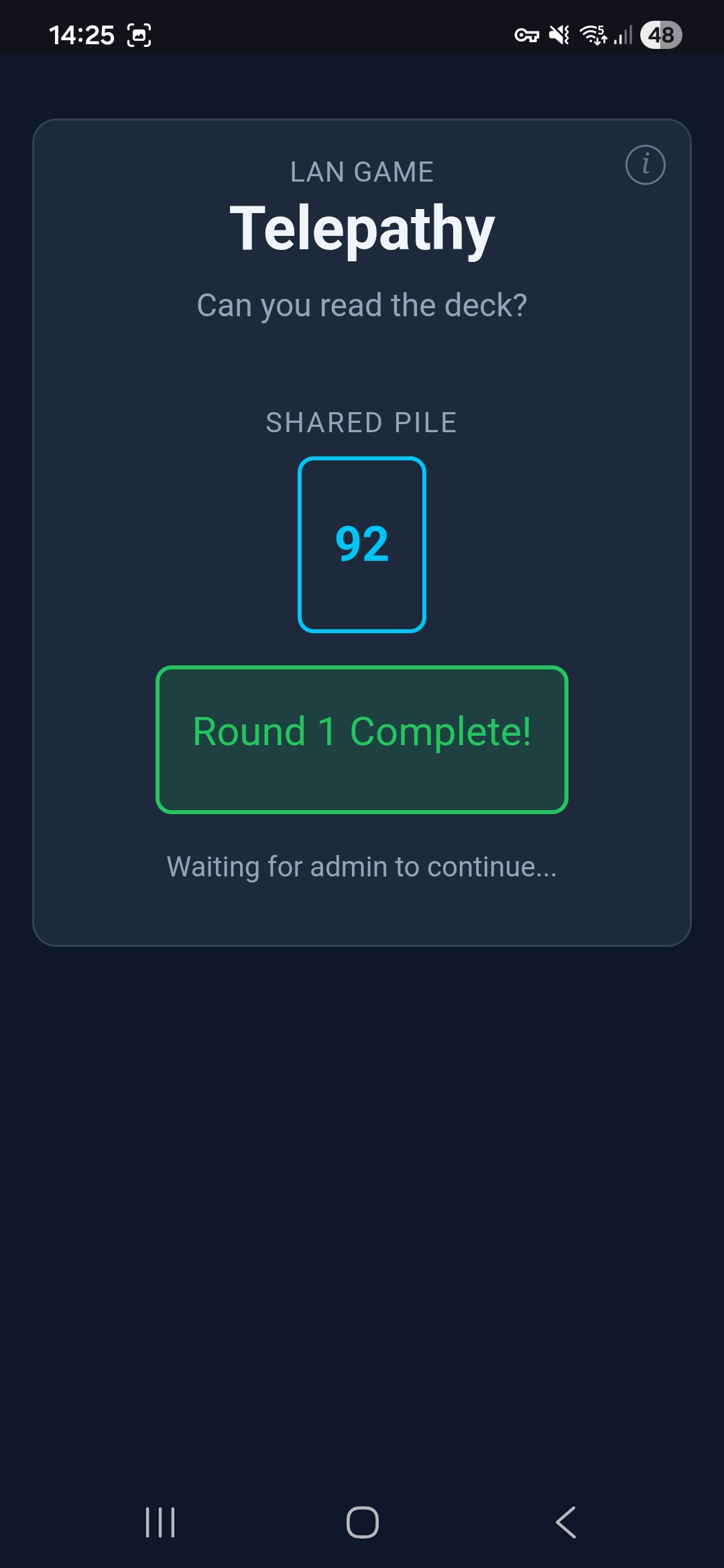 Telepathy — round 1 complete