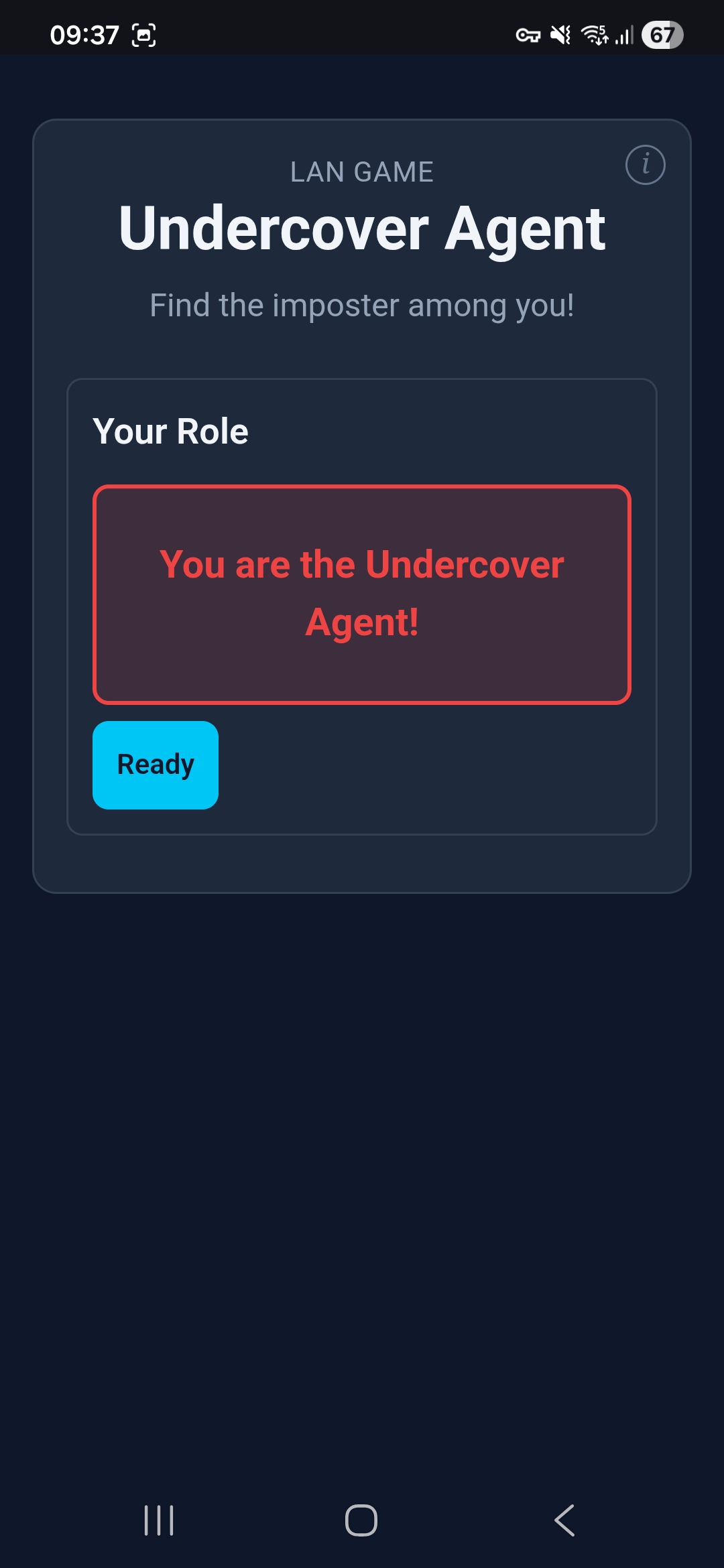Undercover Agent — I'm the agent view