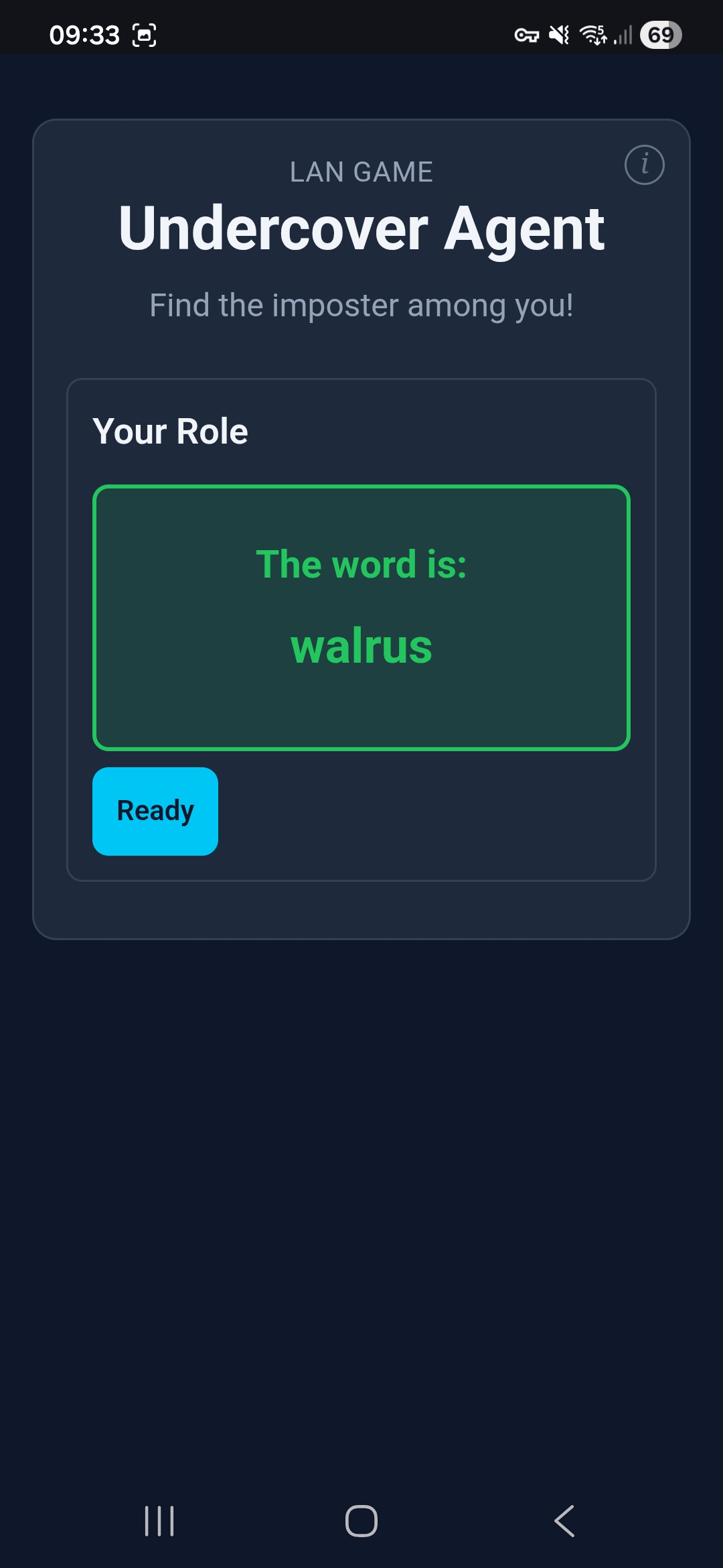 Undercover Agent — role reveal