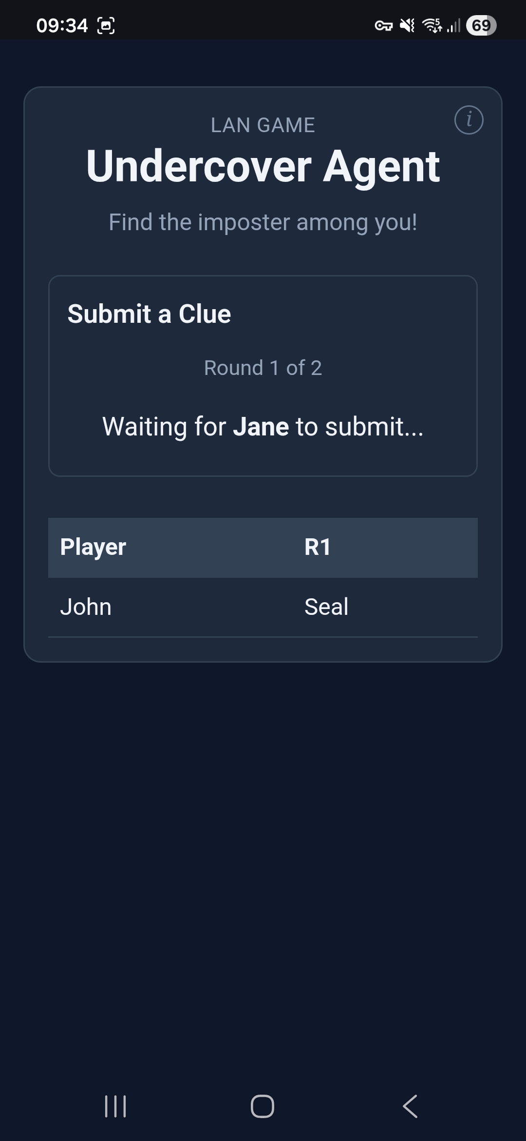 Undercover Agent — waiting for 2nd submission